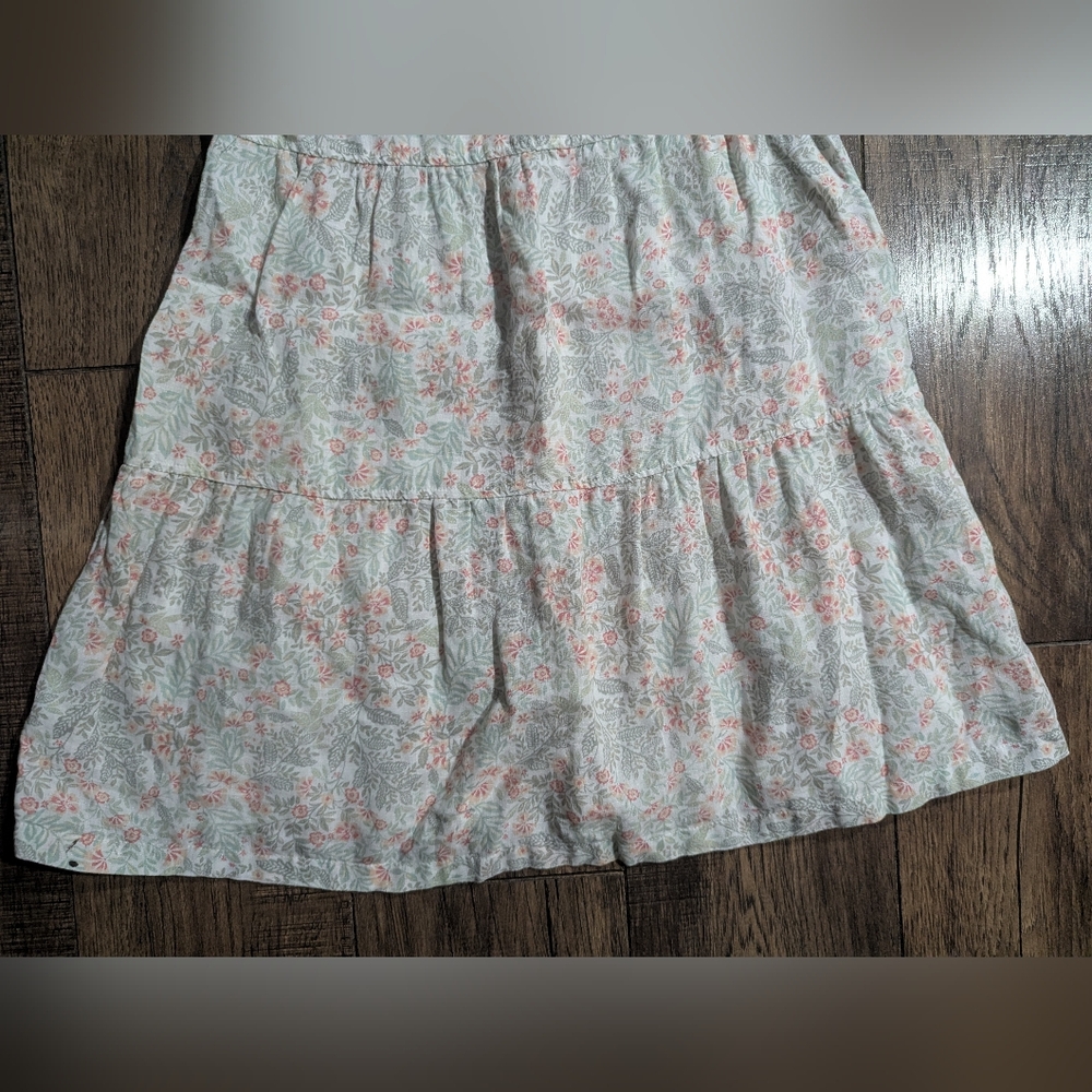 Joie Women's 100% Linen Tiered Summer Dress Size XS Soft Peach & Green On Cream - Picture 14 of 14